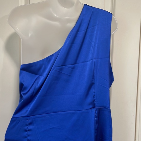 Royal blue faux wrap one shoulder midi dress size XL. NWOT - Picture 6 of 7
